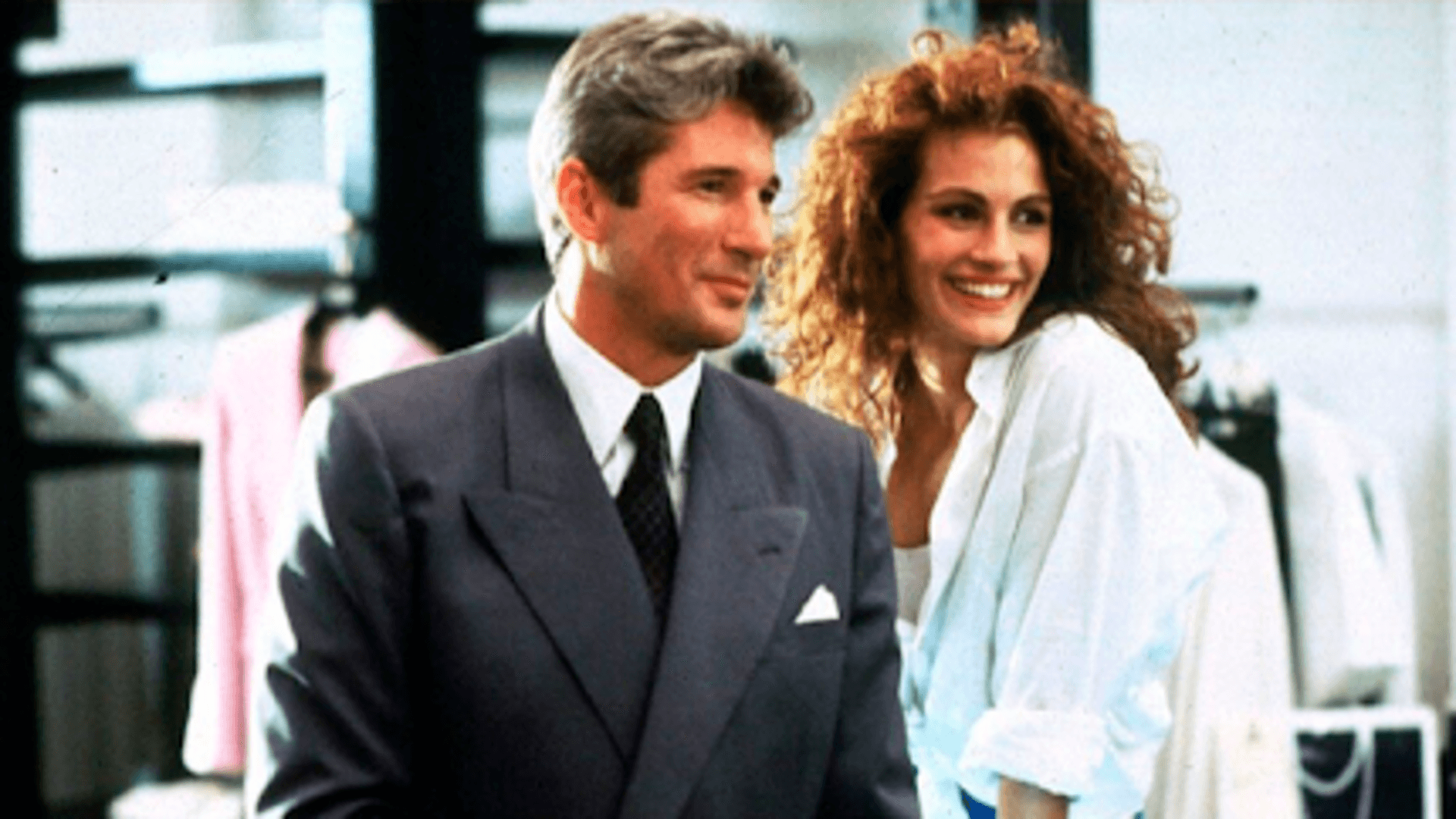 Vivian Ward (Julia Roberts) e Edward Lewis (Richard Gere) em Uma Linda Mulher - Divulgação Vivian Ward (Julia Roberts) e Edward Lewis (Richard Gere) em Uma Linda Mulher - Divulgação