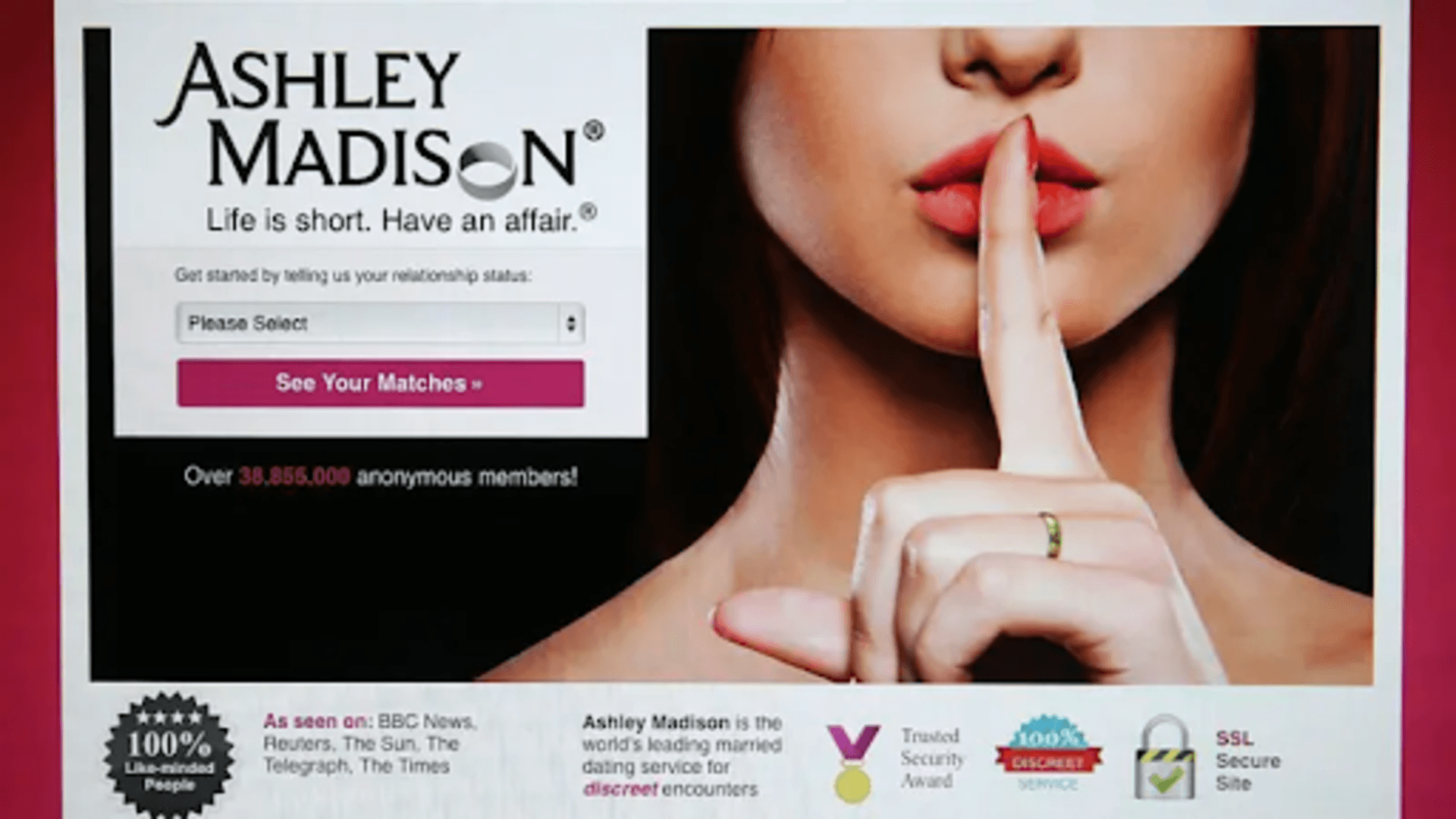 Ashley e Madison são dois nomes femininos comuns nos EUA que inspiraram o nome da plataforma Plataforma de relacionamento para homens casados